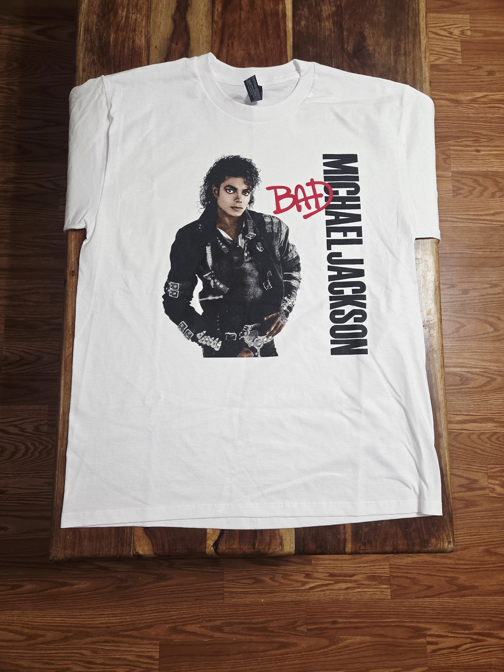 Michael Jackson "BAD" White Short Sleeve Tee